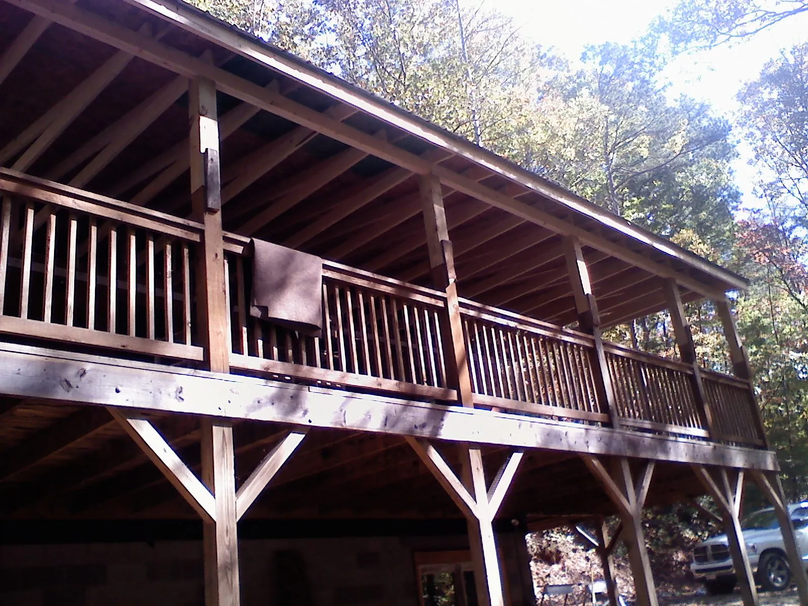 Timber framing under a new elevated porch and deck — Roof Leak Repair in Prince Frederick by Roofing Brothers